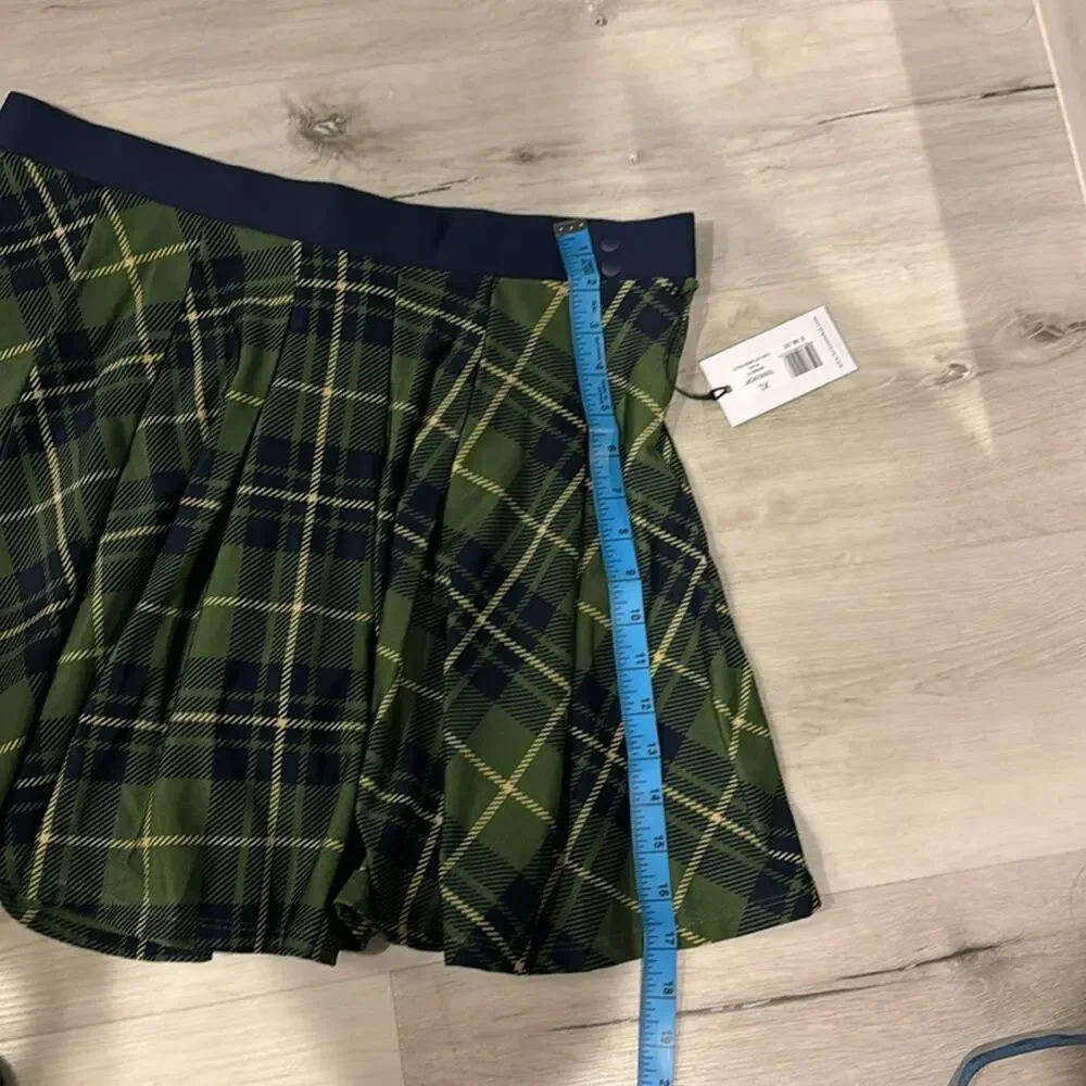 Weworewhat Revolve NWT Plaid Court Green Tennis Skort.